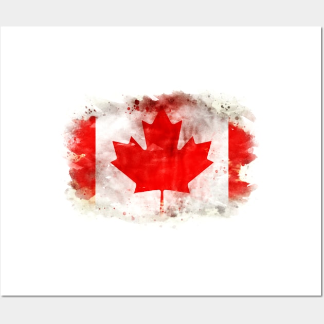 CANADA National flag watercolor artwork Wall Art by Naumovski